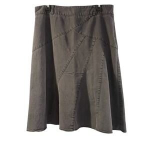 Cato Women's Black Denim Zip Up Skirt Size 14 A Line Knee Length Cotton EUC